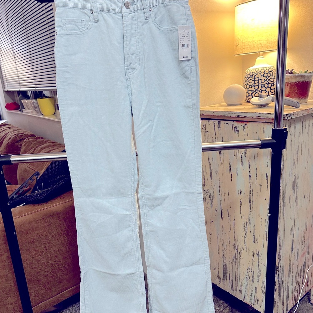 PAC Sun high rise boot cut baby blue corduroy pants